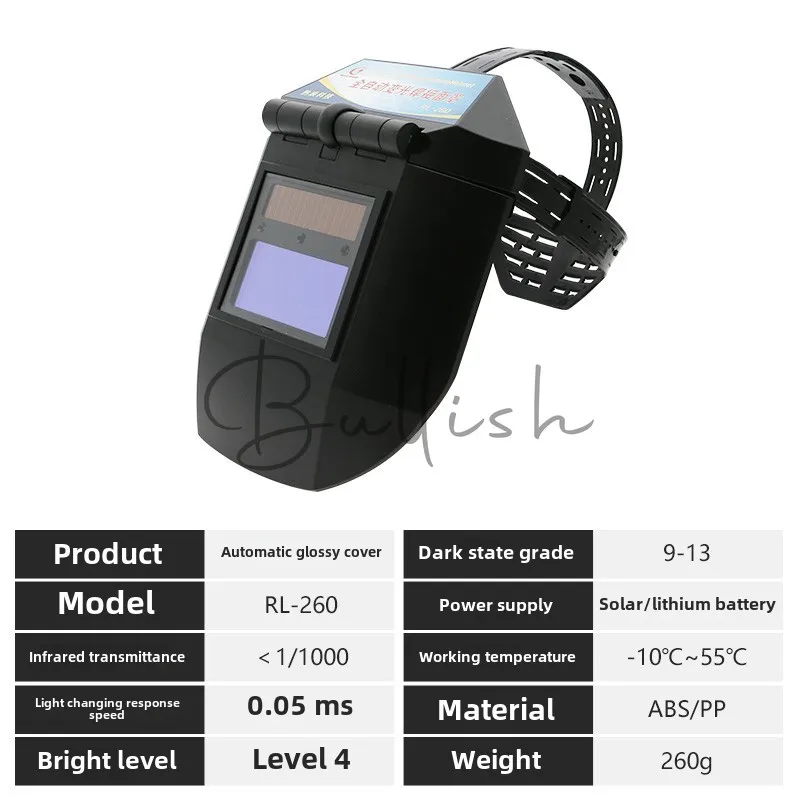Welding mask head-mounted automatic dimming full face lightweight protective cover for welders