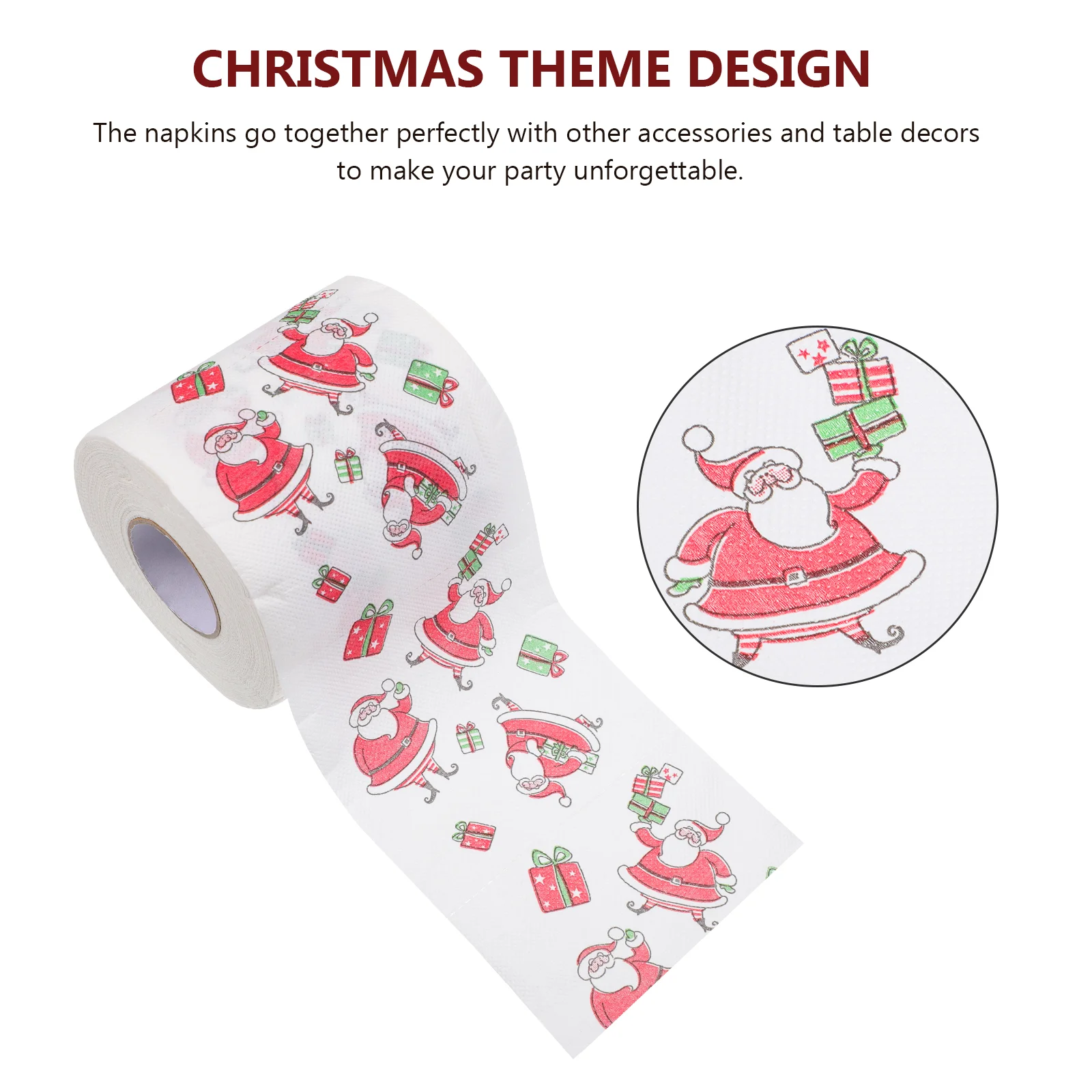 4 Rollen Santa Toiletten papier gefälschte Weihnachten Tissue Dinner Taschen tücher Einweg Festival Druck einkaufen