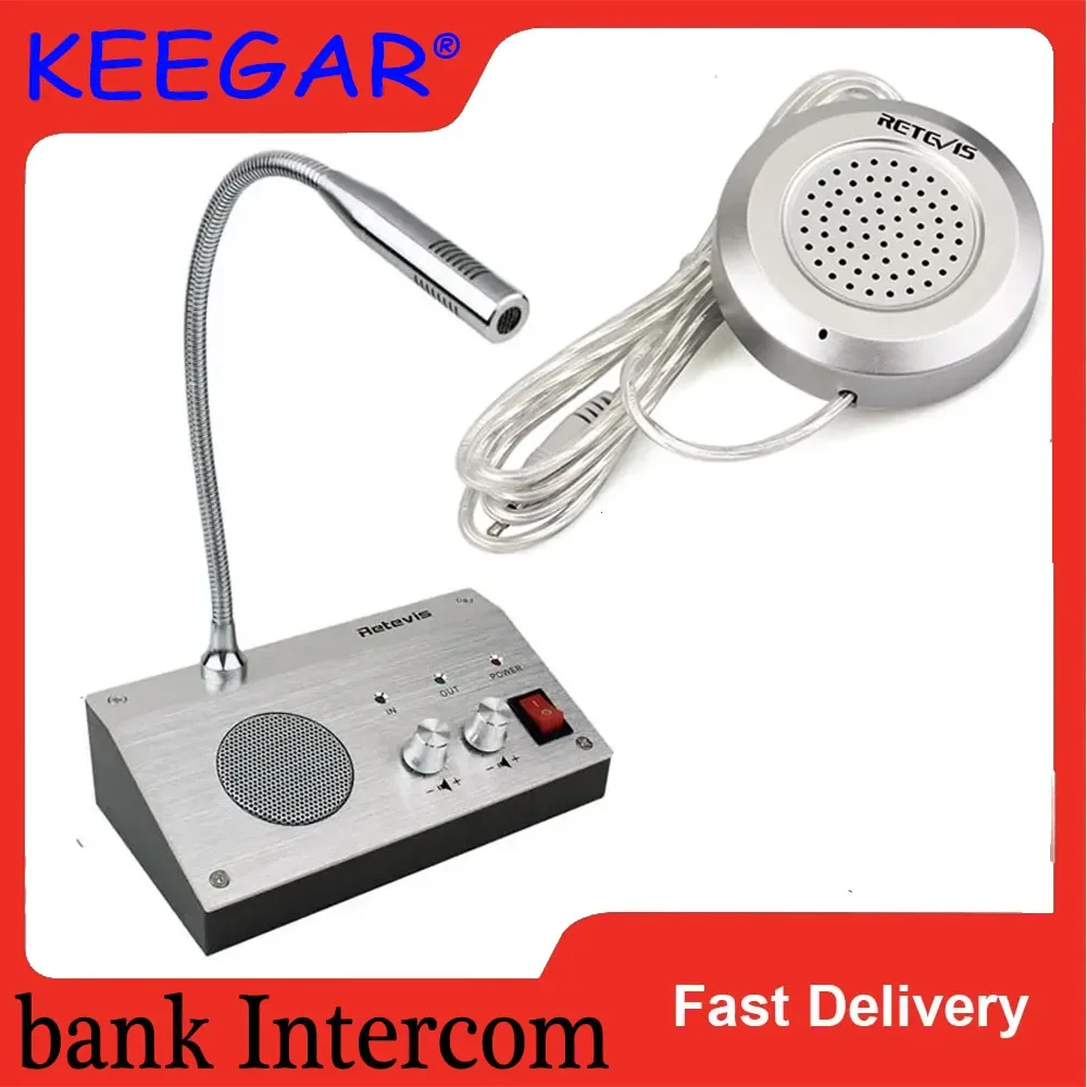 Security English Version Dual-way Intercom System Bank Counter Ticket Office Hospital Window Intercom Dual-Way Talk loudspeaker