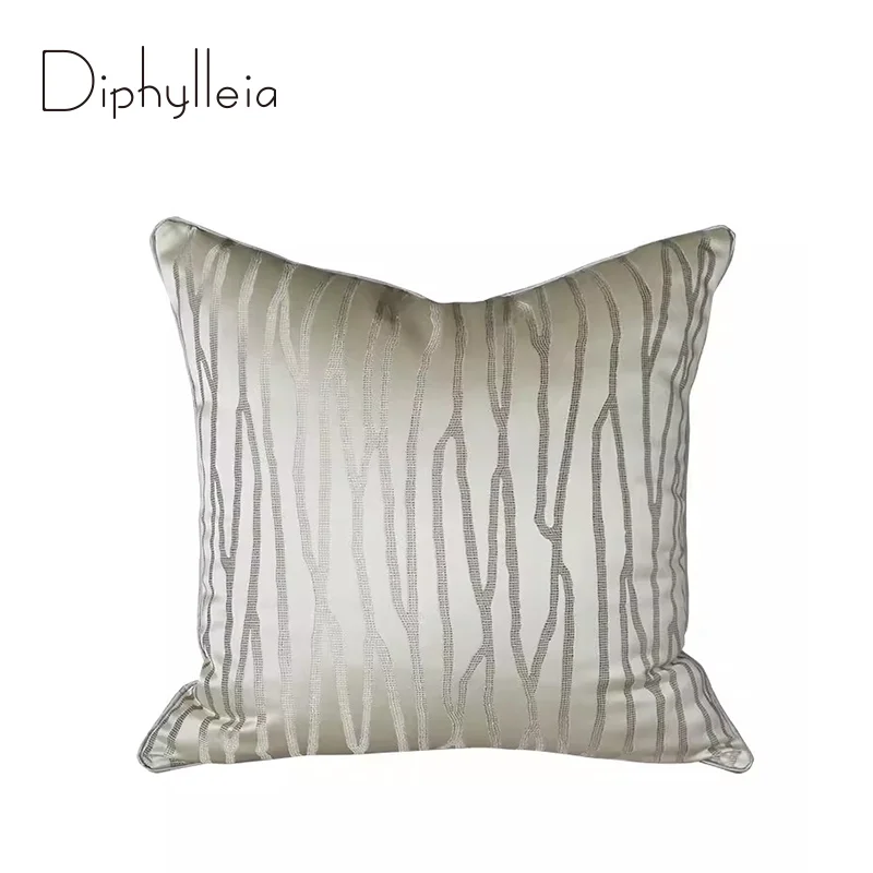 

Diphylleia Modern Interior Cushion Covers Elegant Geometric Embroidery Jacquard Beautiful Texture Throw Pillow Case Luxury Decor