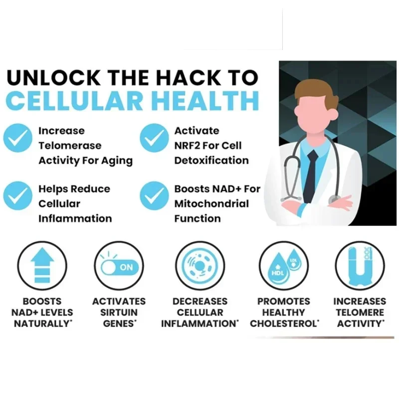 NAD+ Transdermal Patches + Resveratrol Turmeric + Quercetin - Support Cellular Energy, Longevity,Healthy Aging 30 Patches