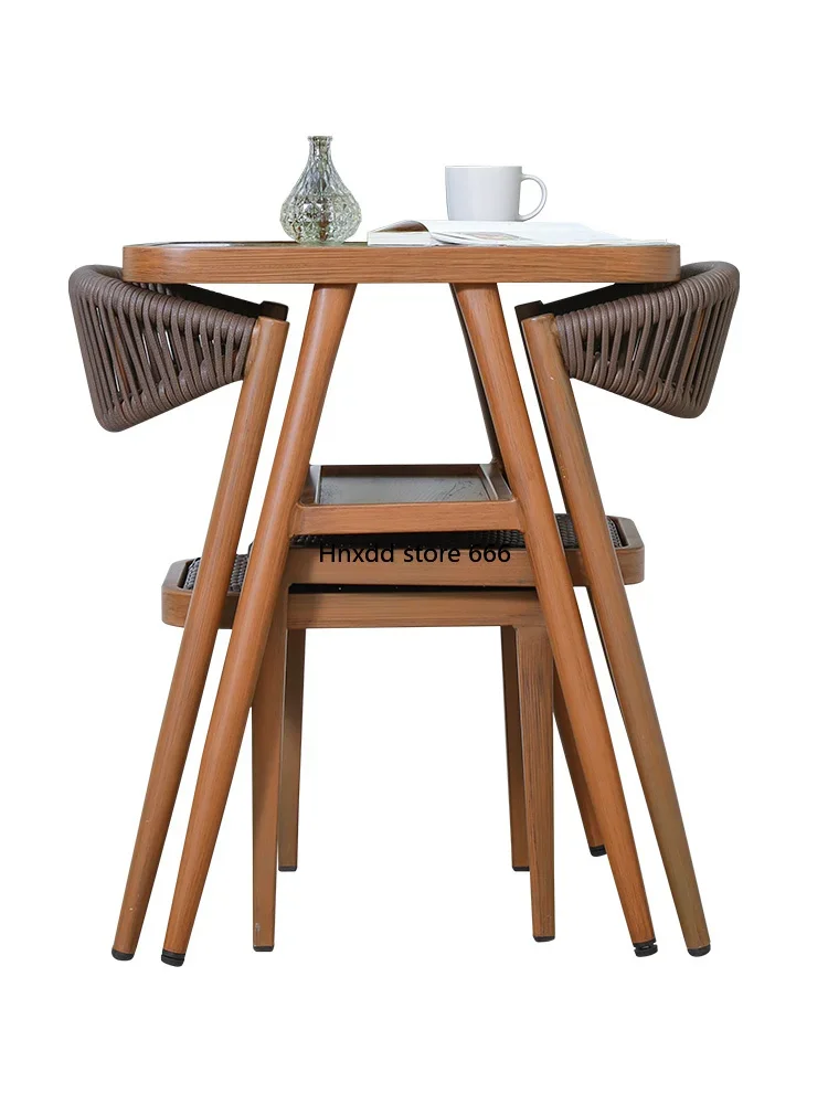 Nordic modern three-piece combination of one table and two chairs