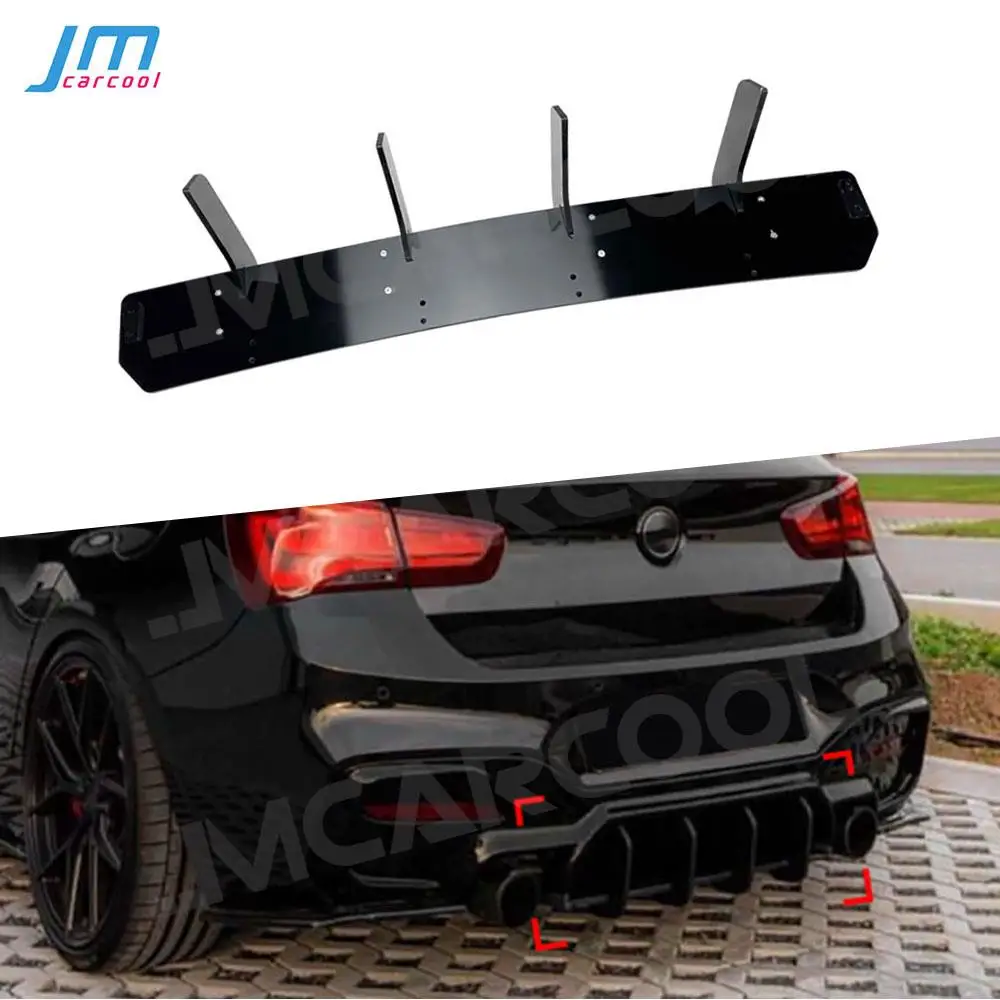 

Car Rear Diffuser Fins Lip Spoiler Bodykit Trim for BMW 1 Series F20 M Sport 2015-2018 Bumper Decoration Strips Accessories