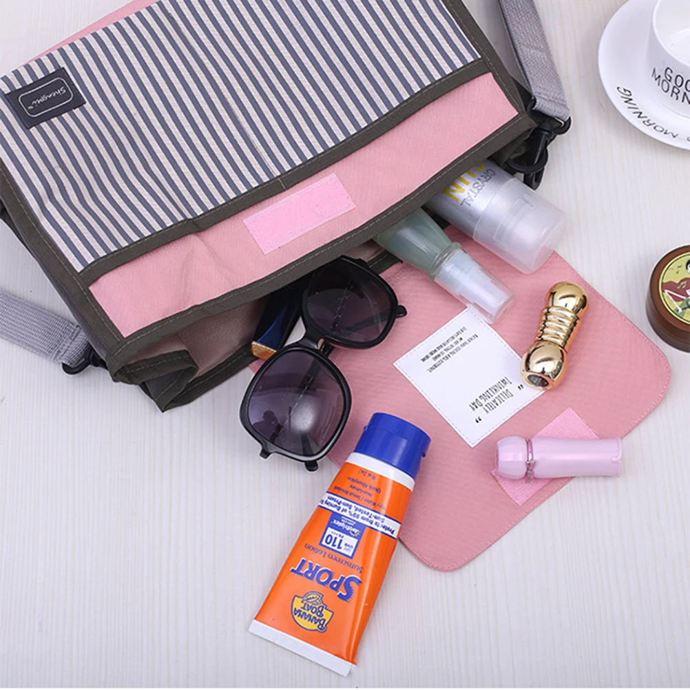 

1 PC Waterproof Toddler Stroller Organizer Buggy Hanging Bag Diaper Toys Storage Bag Holder (Pink Stripe)