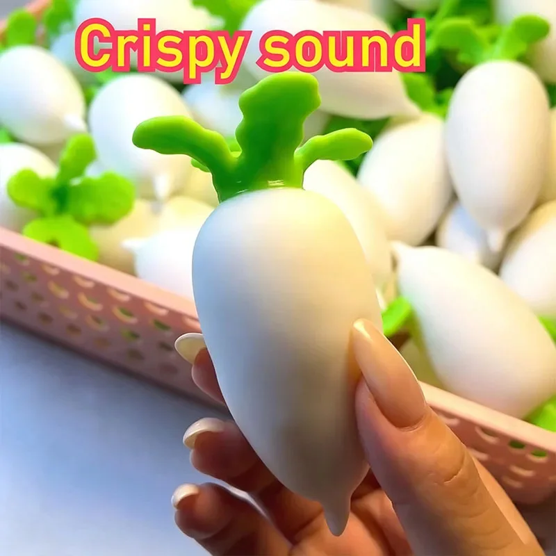 Crispy White Radish Squishy Pinch Slow Rebound Soft Office Home Decoration Asmr Anti Stress Release Fidget Model Squeezing Gifts