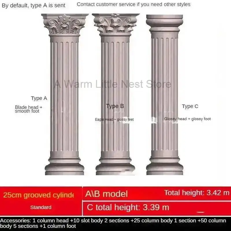 

Villa Column Gates Plastic ABS Roman Column Molds Cement Column Square Pier Mold European Architectural Fence Garden Decorations