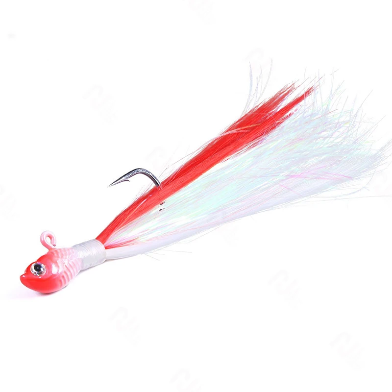 1 Stück Bass-Angelköder Buck Tail Jig-Haken Köder 7g 10g 14g 21g 28g Hirschhaar-Federhaken Bart-Jigging-Köder zum Angeln – Detail 10