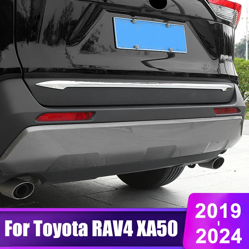 For Toyota RAV4 2019 2020 2021 2022 2023 2024 RAV 4 XA50 Hybrid Car Rear Trunk Tail Gate Door Strip Trim Cover Accessories