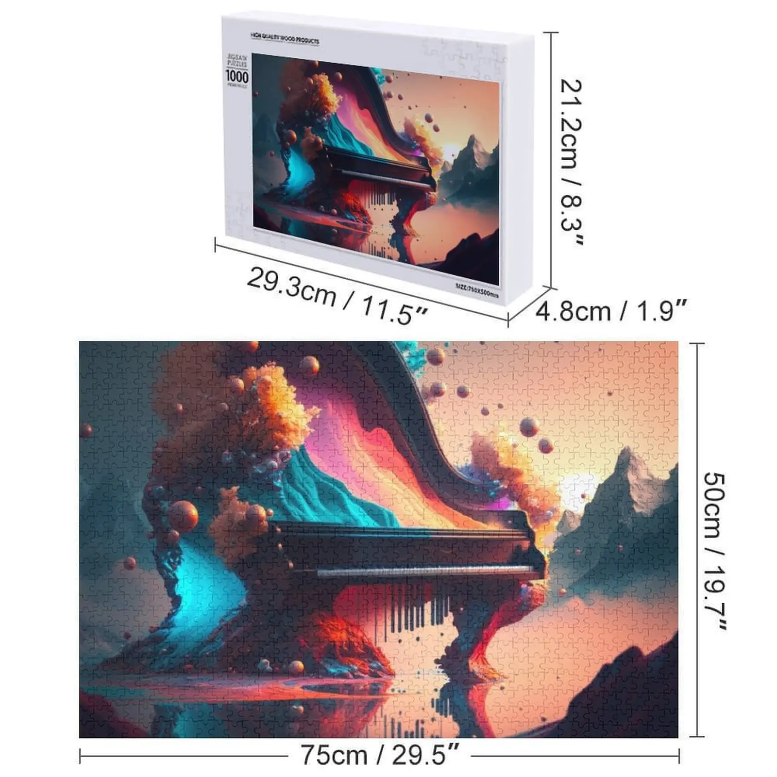 Trippy Piano Jigsaw Puzzle Customized Toys For Kids Customized Gifts For Kids Puzzle