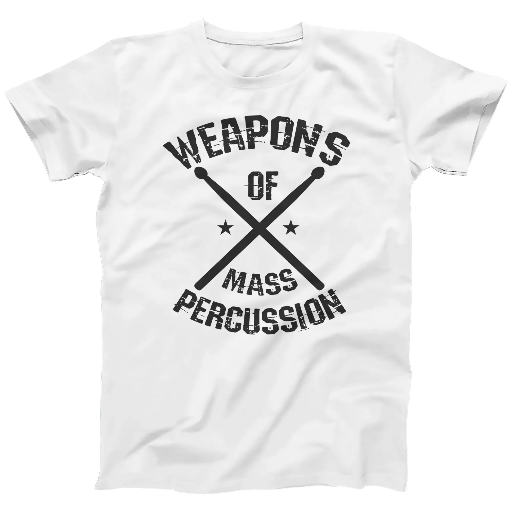 Drummer Men's Funny Weapons of Mass Percussion T-Shirt | Percussion Percussionist Rock Band Funny Gift Idea | Also in Plus Sizes