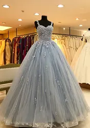 Simple Elegant Appliques Evening Dresses Woman's A Line Fuffy Tulle Prom Dresses Formal Beach Party 2024 Vestidos فساتين السهرة