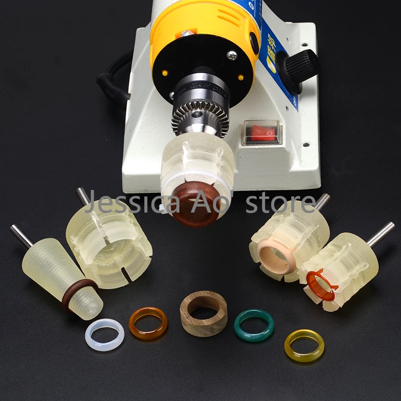 Ring Conical Sleeve Agate Jade Ring Grinding Tools Internal and External Polishing Fixing Rod Silicone Mandrel Stick