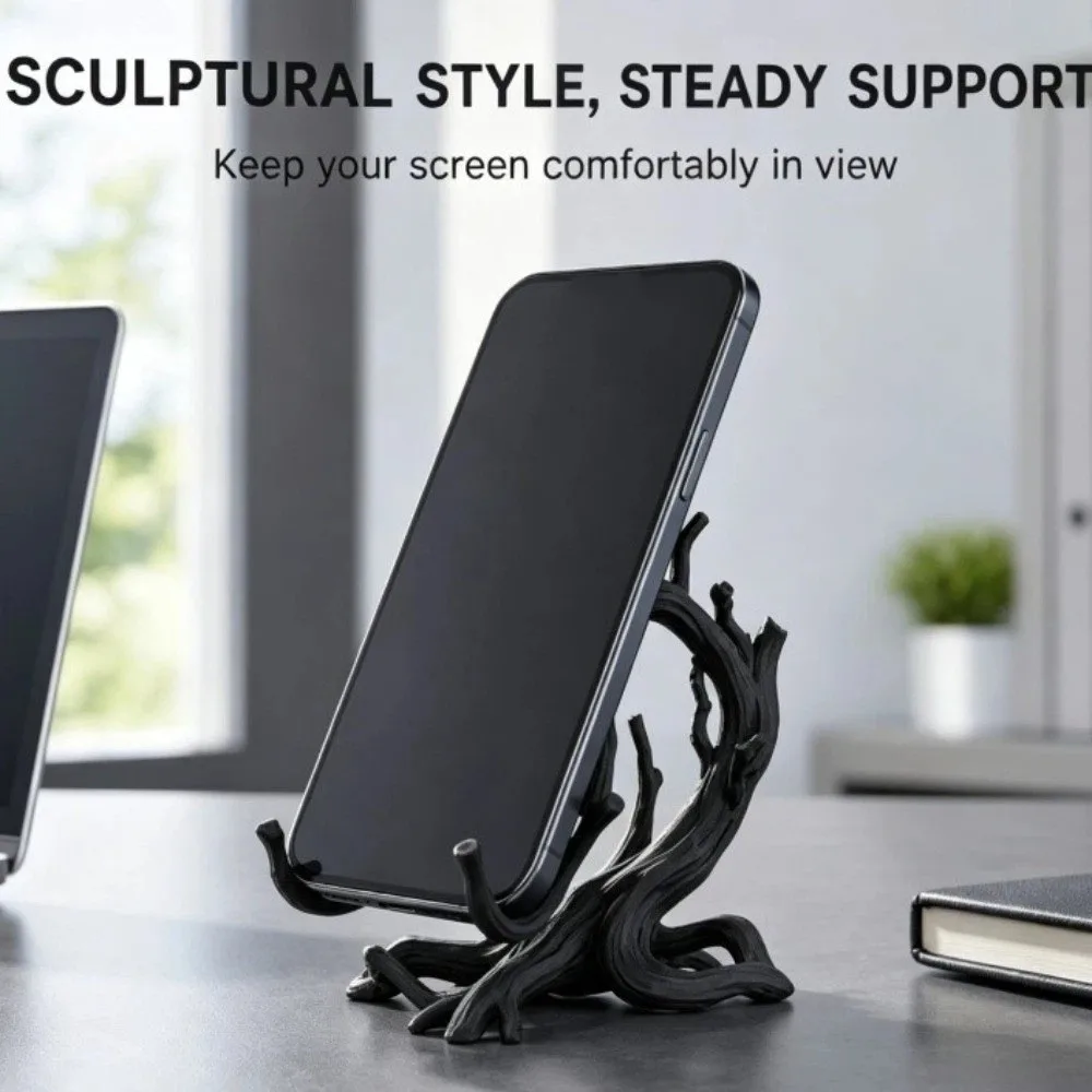 3D Printed Tree Root Phone Stand Curved Branch Twisted Tree Root Artistic Branch Display Rack Minimalist Decorative Base