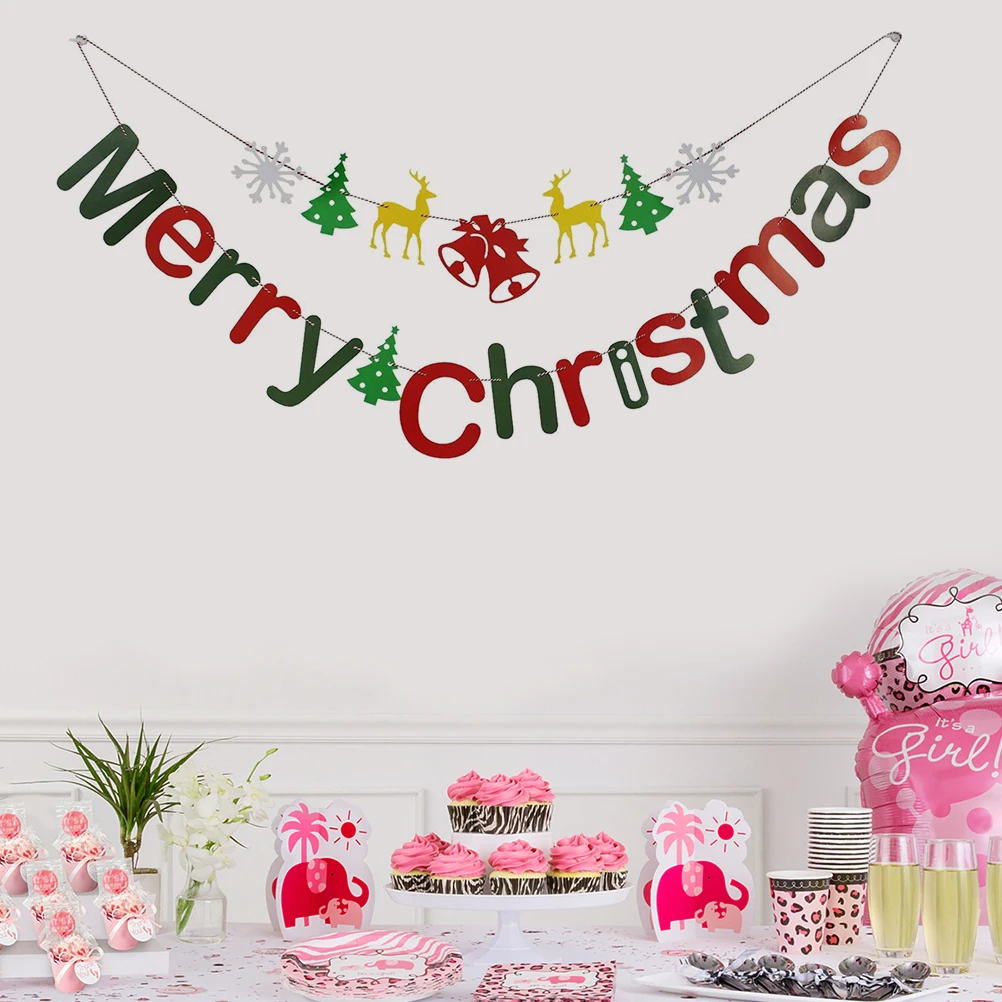 

Christmas party banner Christmas banner Christmas hanging flag hanging banner Christmas bunting