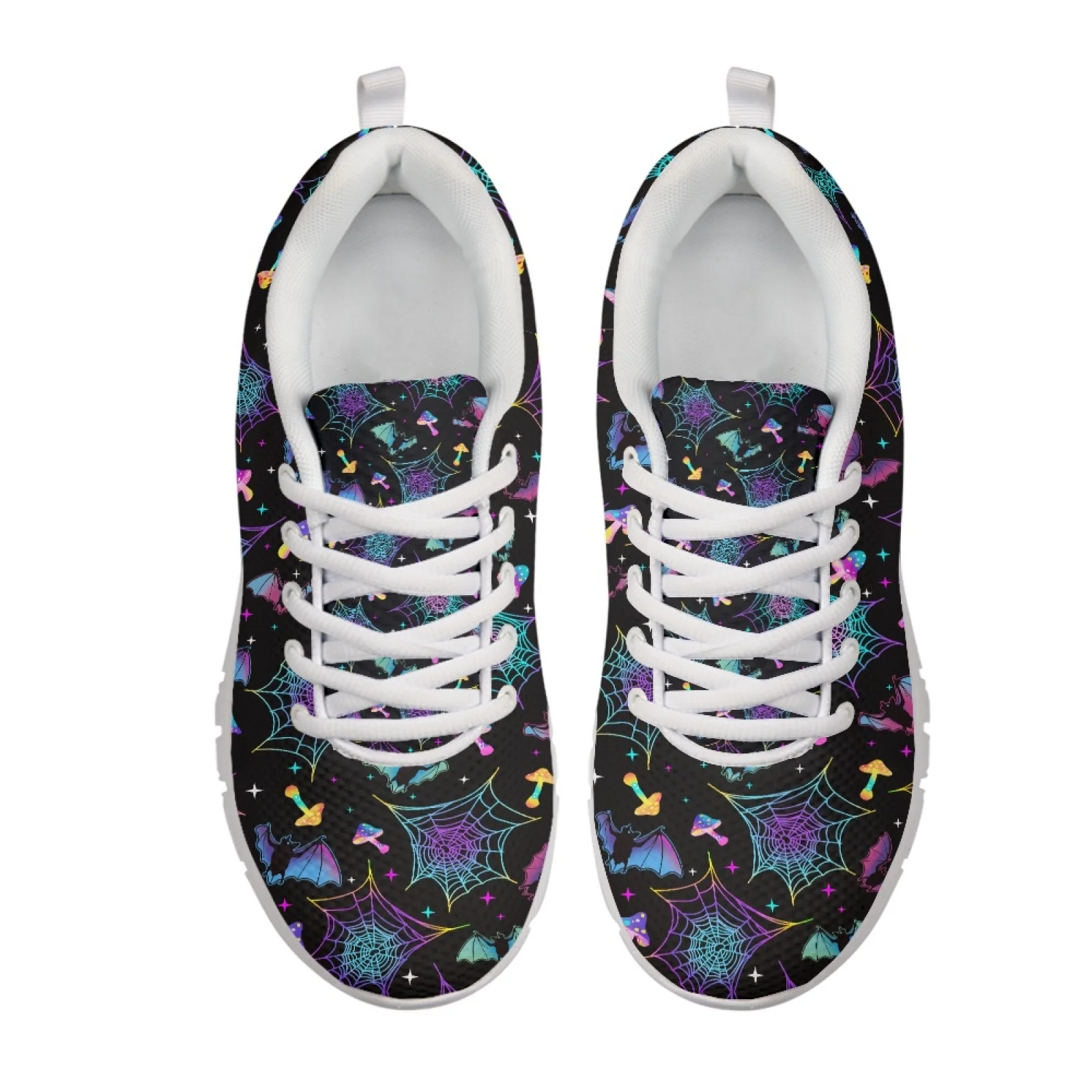 Coloranimal Neon Spider Web Mesh & EVA Sole Walking Mesh Sneakers Soft Walking Sneakers for Women New Arrival