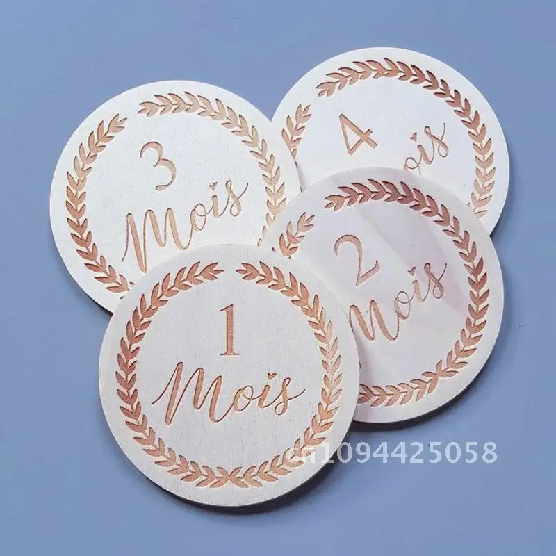 

12pcs Month Card newborn Photo Prop Wooden New Baby Birth Announcement Keepsake