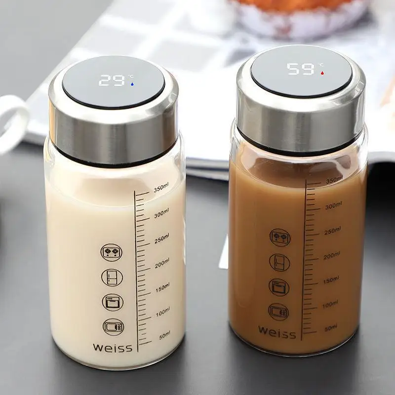 

Portable Glass Water Cup with Sc for Drinking Chinese Medicine Heating And Insulation Travel Mug Easy to Clean Stainl S...