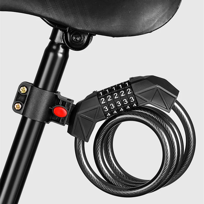 5 Digit Password Bicycle Lock Universal MTB Road Bike Fixed Anti-Theft Steel Wire Cable Locks Motorcycle Electric Safety Padlock