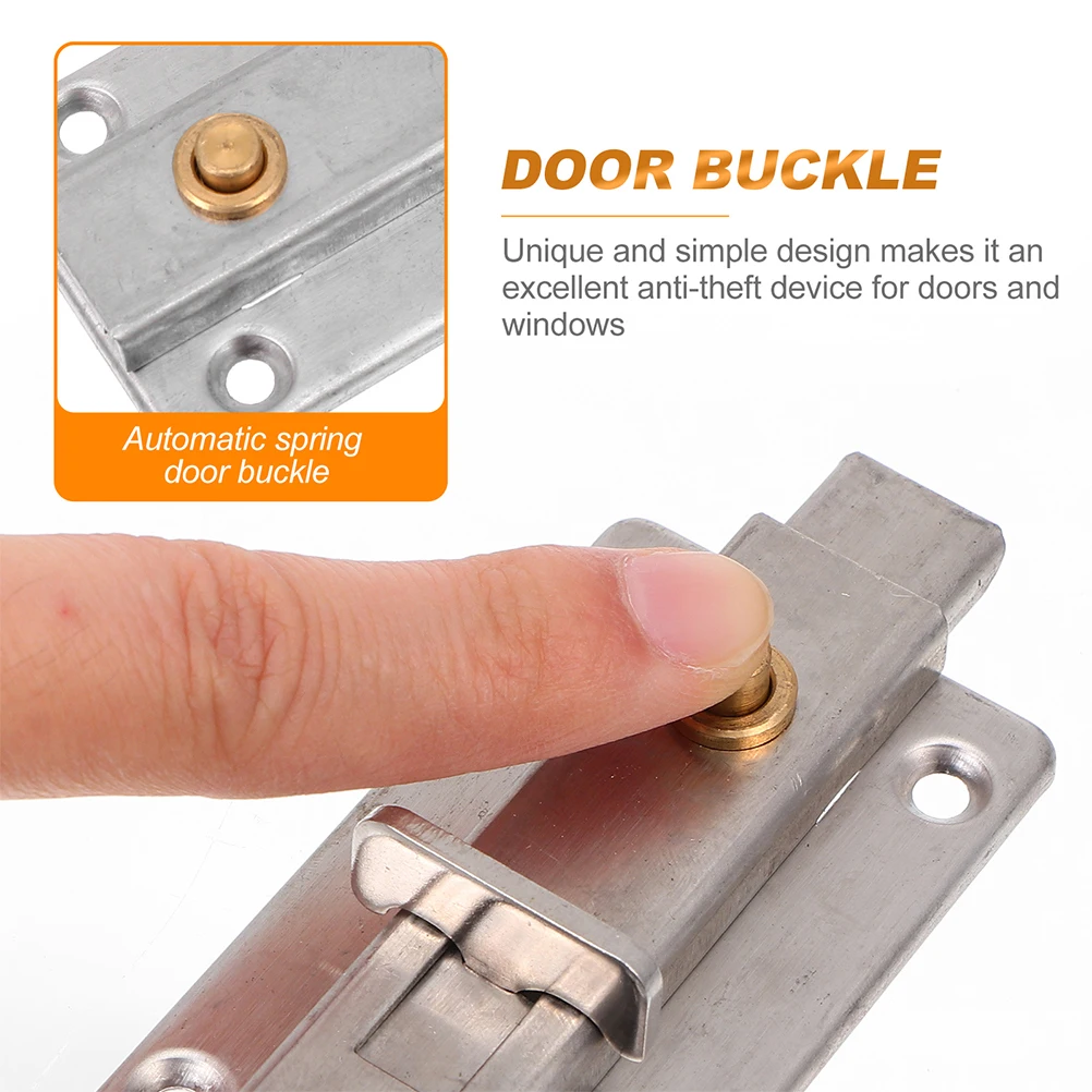 

2pcs Heavy Duty Door Security Slide Latch Lock Stainless Steel Gate Barrel Bolt 4Inch For Bathroom Bedroom Garage Cupboard Slide
