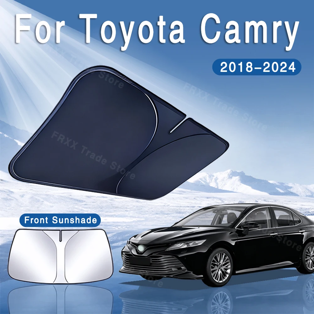 

For Toyota Camry XV70 2018~2024 Car Sun Visor Front Windshield Sunshade Heat Insulation Summer Cooling Auto Accessories Foldable