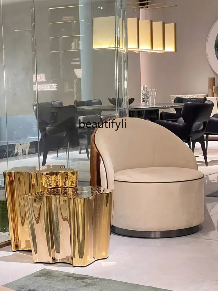 

Special-Shaped Combination Side Table Small Apartment Irregular Coffee Table Living Room Stainless Steel Etching Short Tea Table