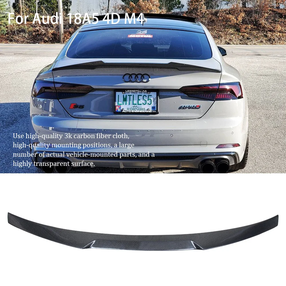 

Для AUDI A5 S5 RS5 B9 4Door Sportback M4 Стиль Кованое углеродное волокно Задний спойлер Крыло багажника 2016-2025