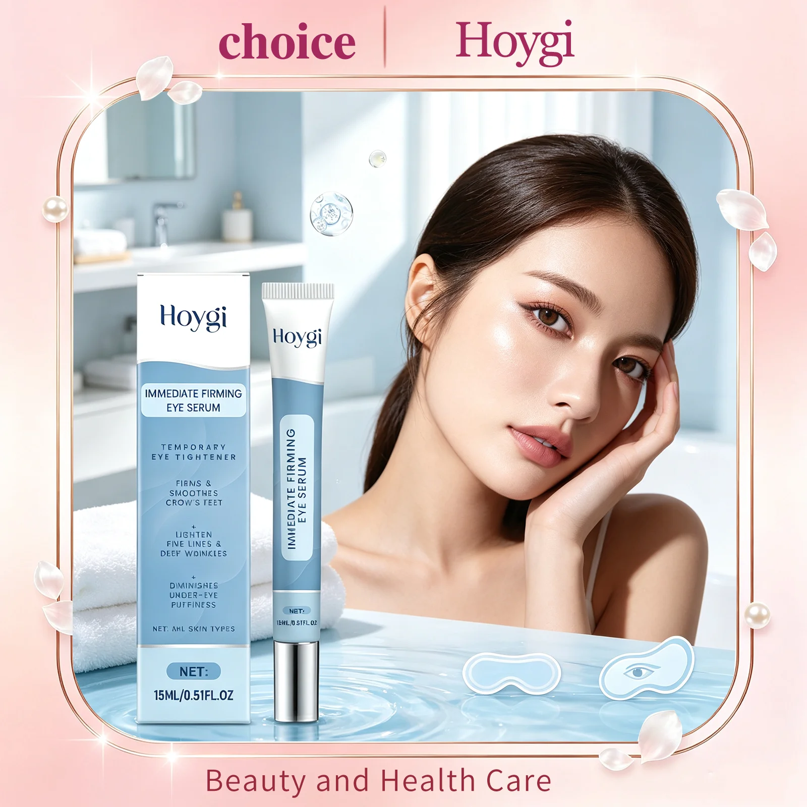 Hoygi Hydrating Firming Eye Cream Gentle Moisturizing Effectively Reduce Dark Circles Puffiness Eye Bags Brightening Eye Serum