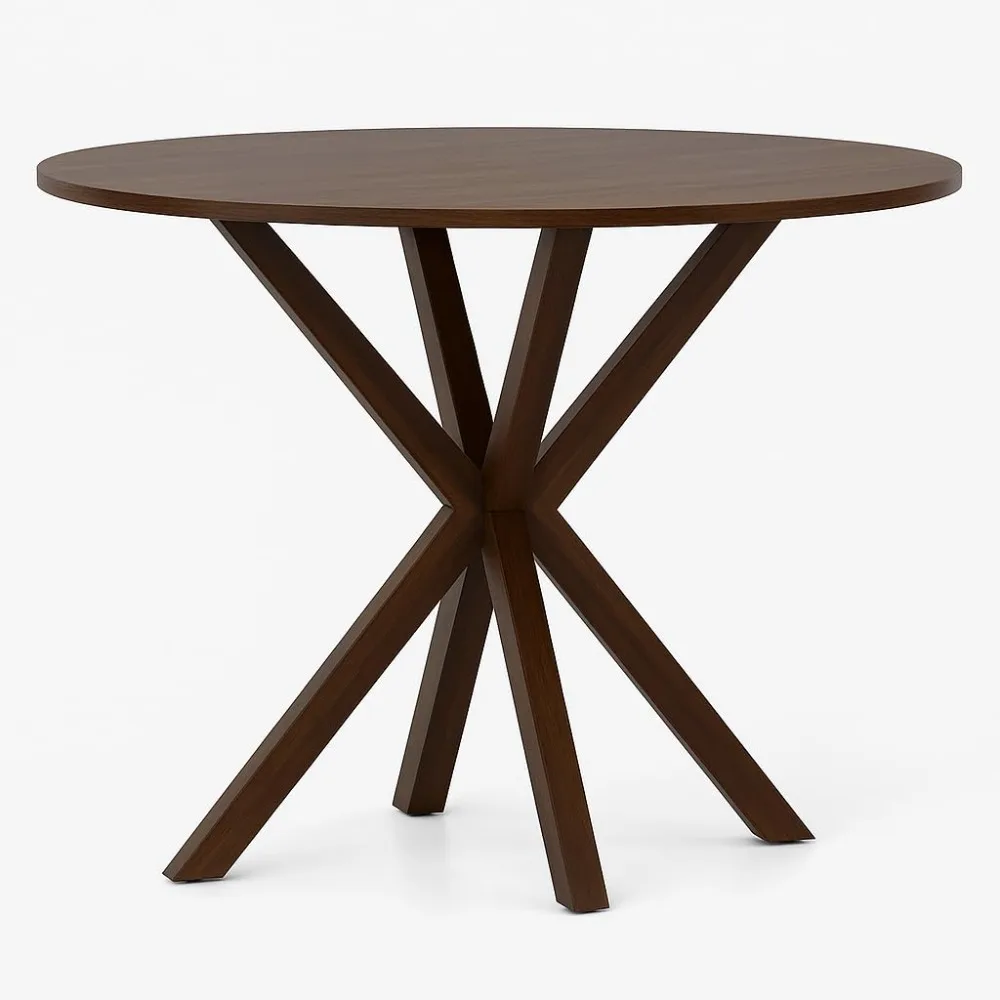 

Круглый обеденный стол 36 дюймов, кухонный стол в стиле середины века с ножками из каучукового дерева, винтажный стол на пьедестале, на заказ