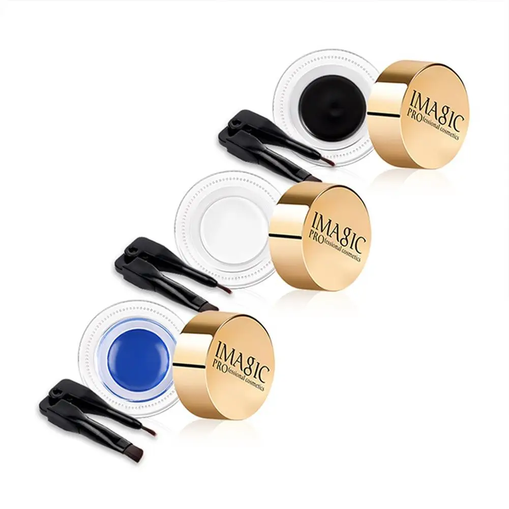 Wasserdichtes Eyeliner Gel langlebiger 12 Stunden Eyeliner mit wisch festem Pinsel hoc hinten sive Pigmente Make-up Liner Eye Ey i9l1