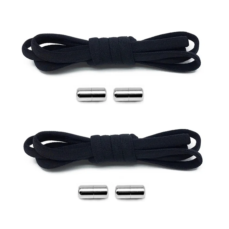 

Elastic No Tie Shoelaces Semicircle Shoe Strings Rope Round Laces For Kids and Adult Sneakers Shoelace Quick Lazy Metal Lock