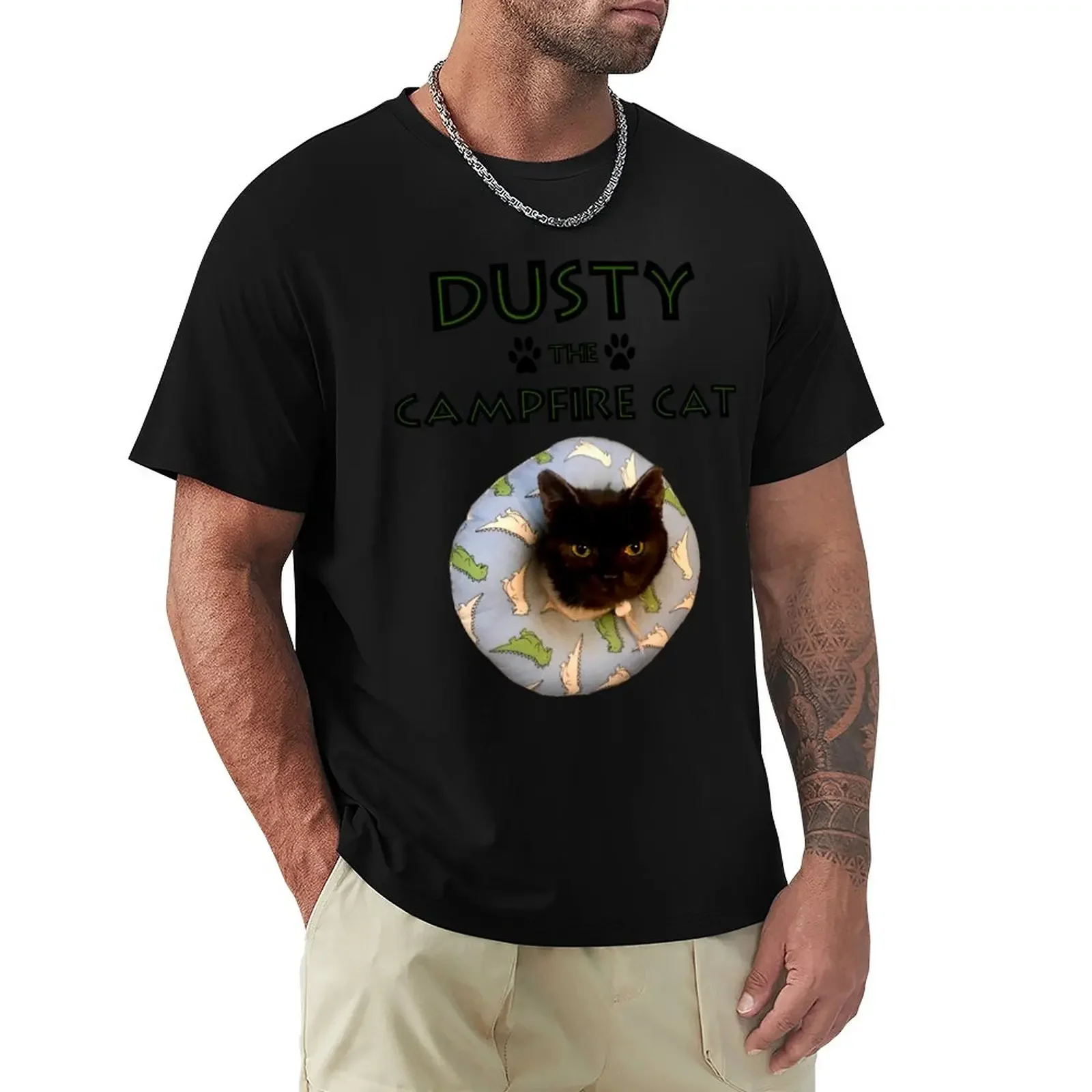 Dusty The Campfire Cat T-Shirt aesthetic clothes vintage clothes mens t shirt