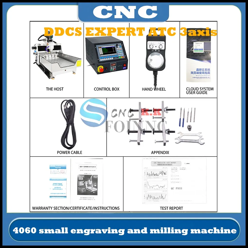 Imprimante CNC DDCS EXPERT M350, 3 axes 4060, petite machine à graver ATC, usinage de précision avec bibliothèque de couteaux