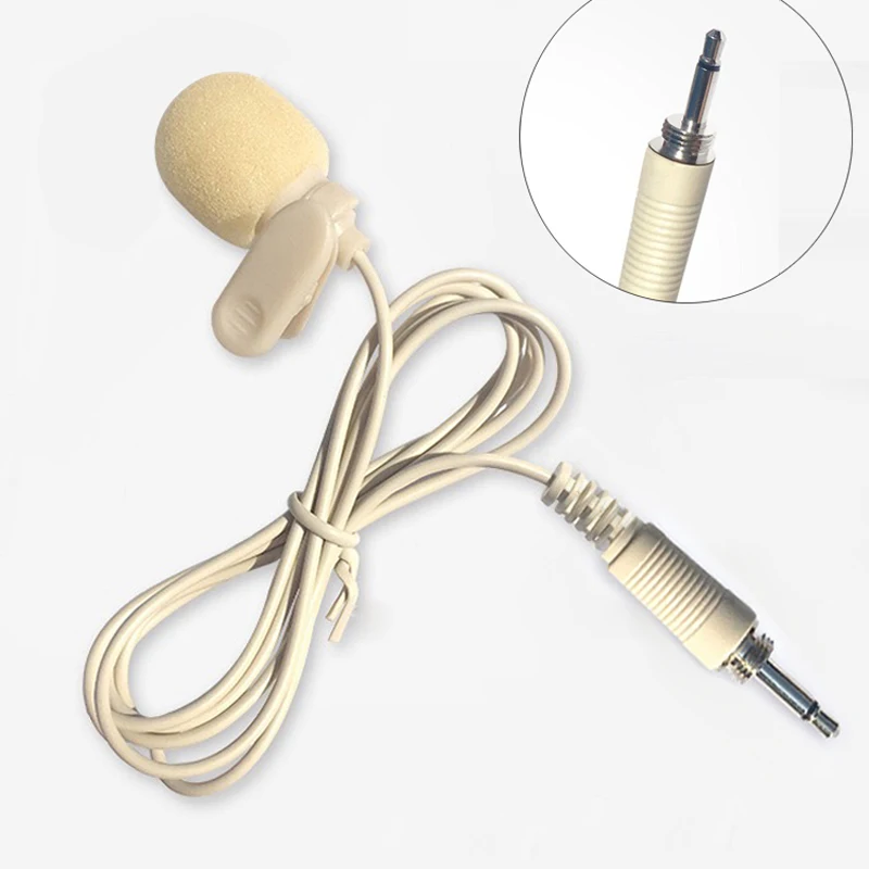 Mini microfone com fio com rosca de 3.5mm, microfone com fio para interface de transmissor de microfone sem fio, microfone de lapela de lapela