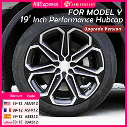 4PCS Hubcap for Tesla Model Y 19 Inch Wheel Performance Cover Automobile Replacement Full Rim Cover Car Accessories 2018-2024