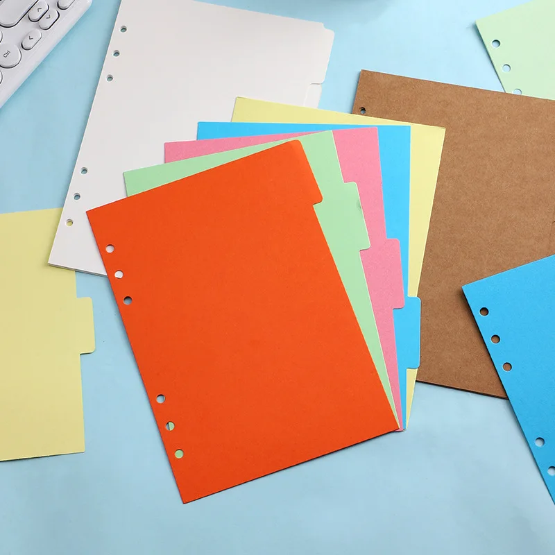 A5/A6/B5 Plastic Loose-leaf Separator Tab Binder Index Separator Pages Spill-proof Binder Dividers Plastic Ring Binder Dividers
