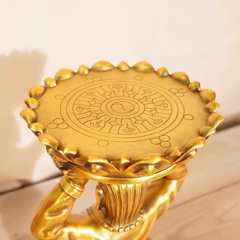 Dragon Movement Buddha Statue, New Resin Home Decor for Living Room, Entrance Hall, and Study, Lotus-Topped Ornament