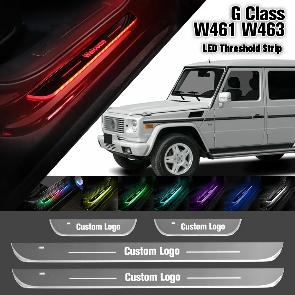 For Mercedes Benz G Class W461 W463 1989-2023 Car Door Sill Light Customized Logo LED Welcome Threshold Pedal Lamp Accessories