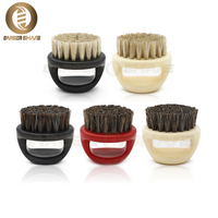 Professional Boar Bristle Ring Beard Brush Men Shaving Brush Portable Barber Beard Brushes Mustache Tools Cleaning Hair Brush