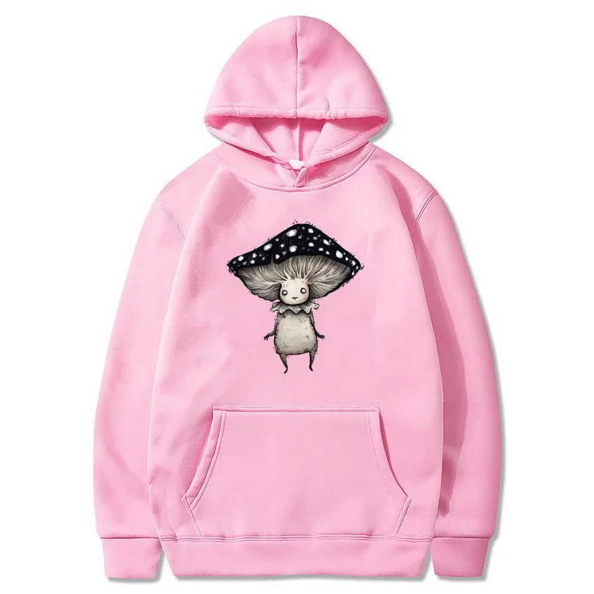 Harajuku Mushroom Women Hoodies Printed Streetwear Casual Sweatshirt Pullover Clothing Cute Oversized Vintage Ladies Hodies