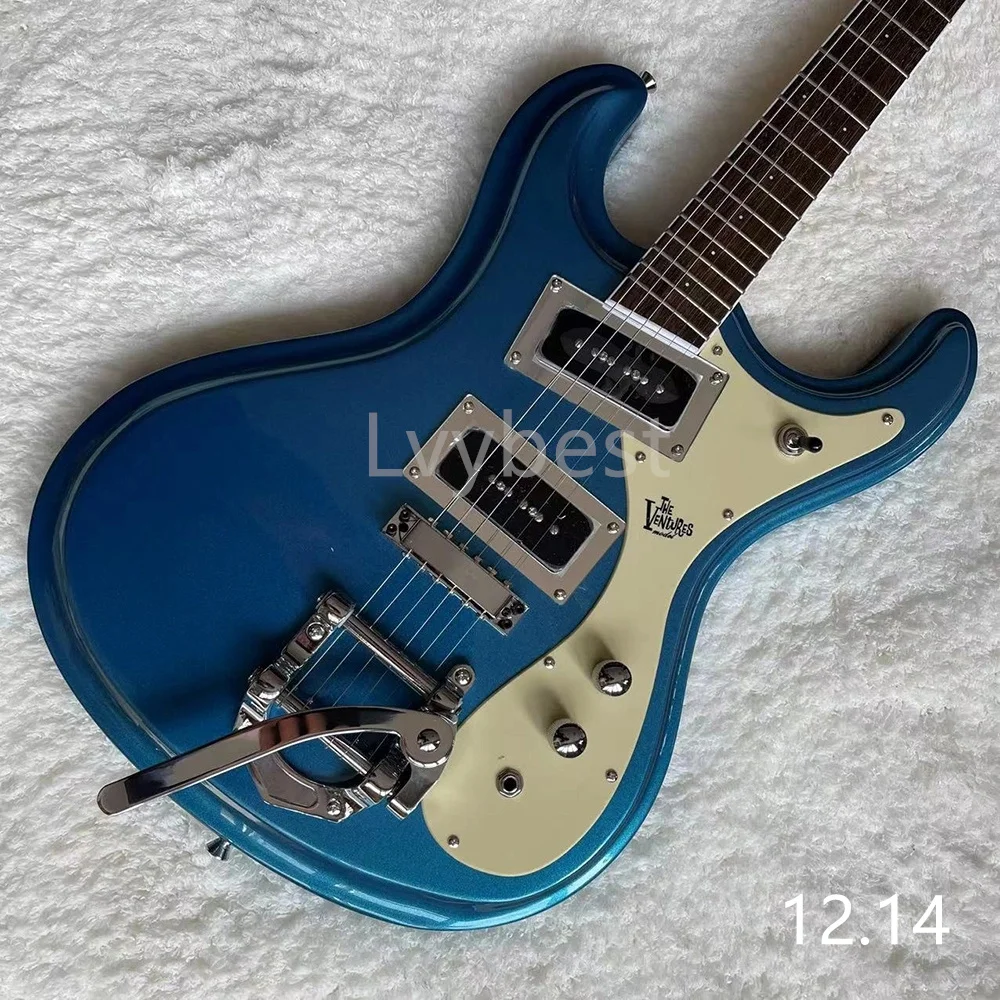 Lvybest Electric Guitar Custom The Ventures Mosriting Bsb Tremolo Blue Electric Guitar