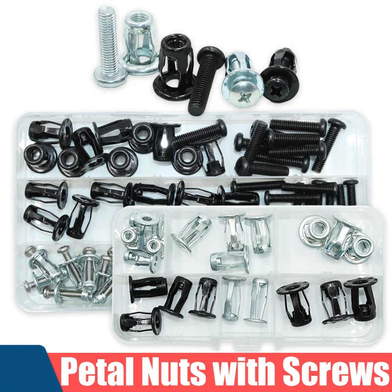 

Jack Nut Screw Petal Shape Metal Rivet Nuts Screws Phillips Bolt Panel License Plate Clamp Lock Curtain Expansion Rivetnut M4 M5