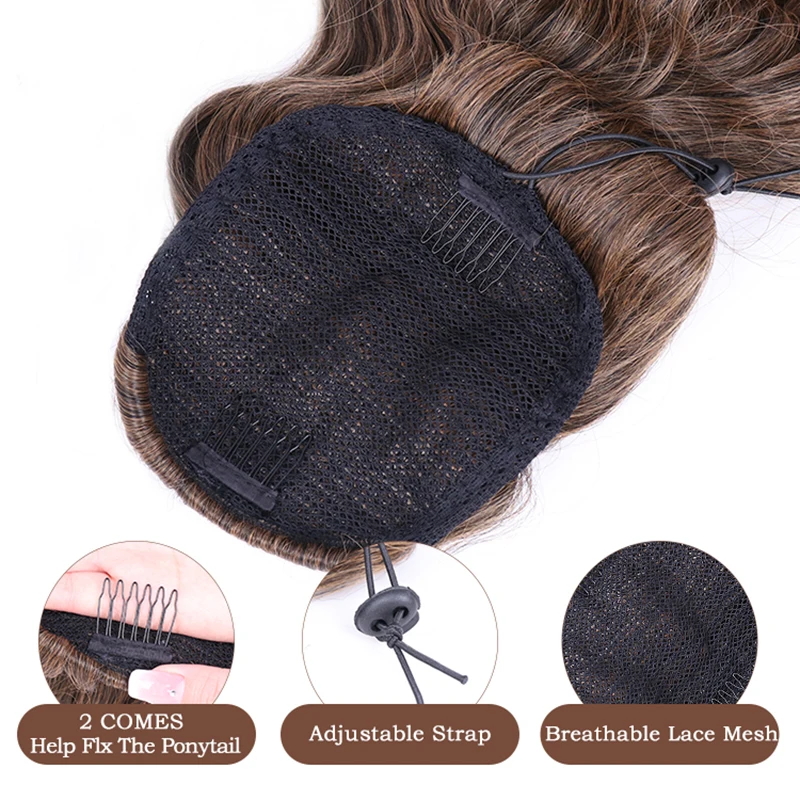 Julianna Wholesale Synthetic Hair Kanekalon Futura Drawstring Ponytails Extensions 28\