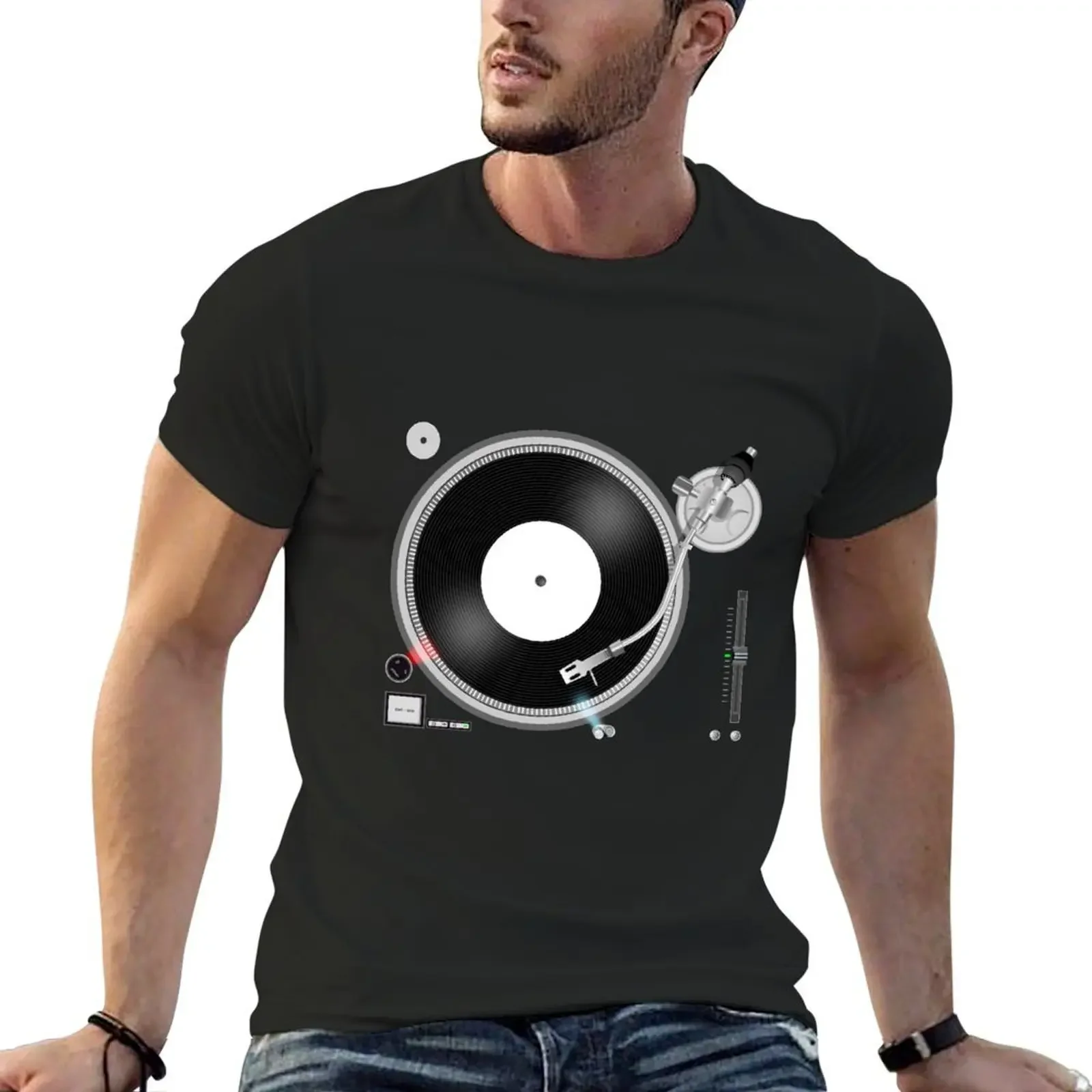 TURNTABLE T-Shirt oversized graphics T-shirts for men cotton