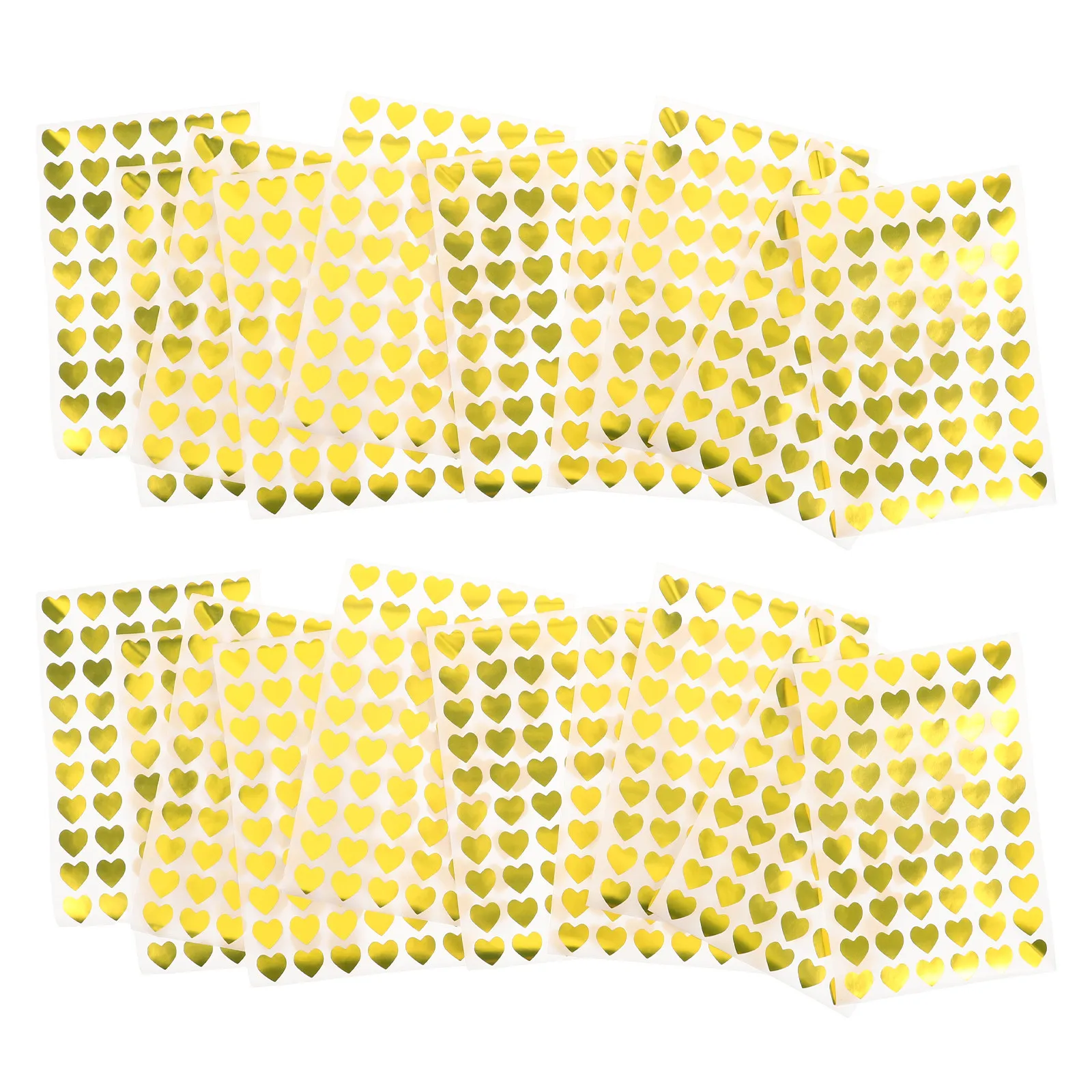 4Packs Romantic Gold Heart Stickers Metallic Foil Self-Adhesive Decorative Stickers for Wedding Invitations Love Cards
