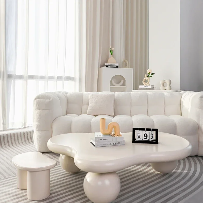 

Coffee Home Living Room Small Apartment Cloud Light Luxury Cream Style Table