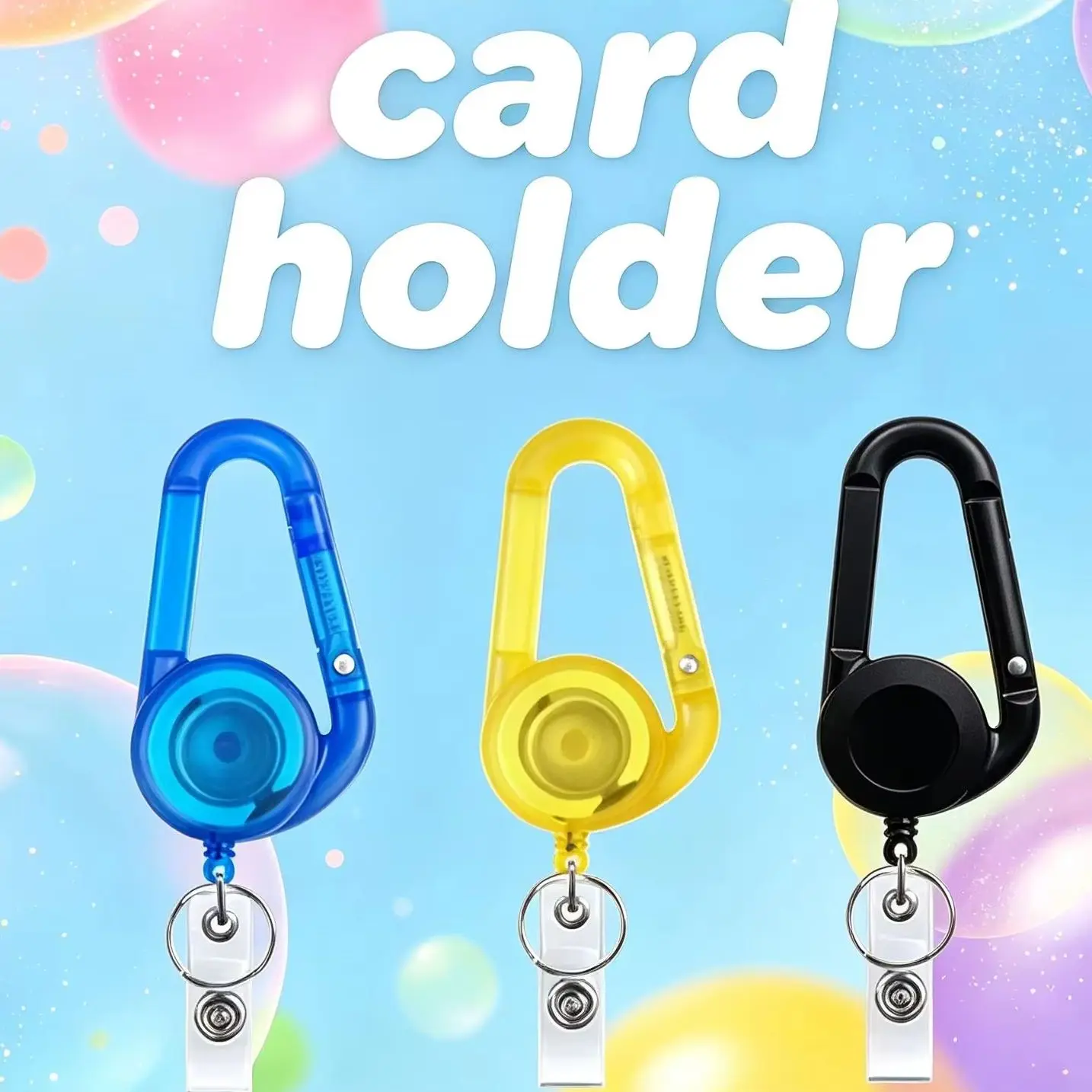 1Pc Keychain ID Tag Pass Work Card Holder Clip Anti-lost Lanyard Clips for Keys Recoil Badge Reel Keyring Retractable Reels