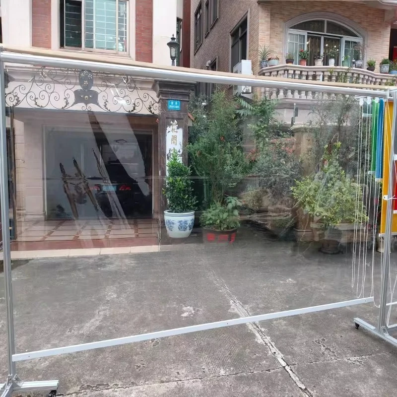 

Transparent windproof roller shutter balcony outdoor courtyard pavilion intelligent lifting electric PVC door curtain
