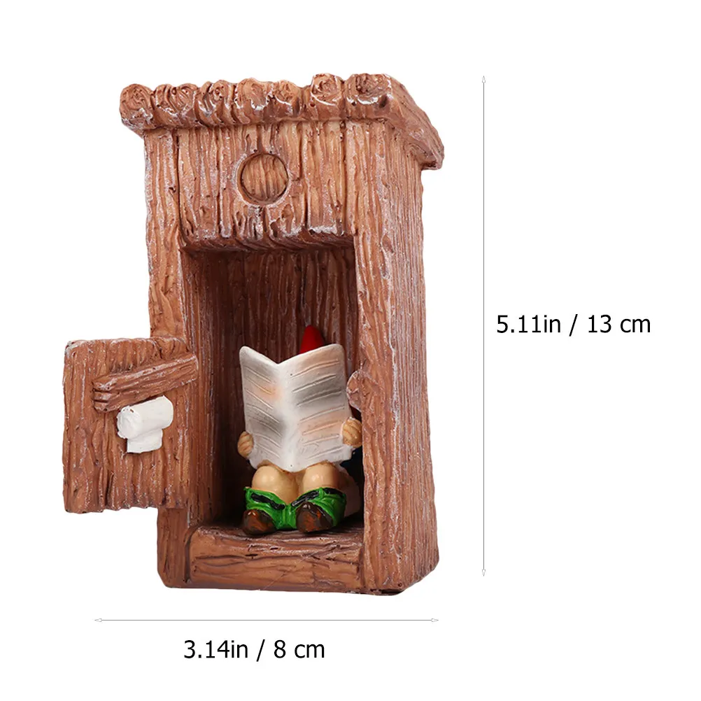 1Pcs Resin Toilet Gnome Statue Garden Decoration Creative Dwarf Ornament for Outdoor Courtyard Balcony Home Decor Birthday