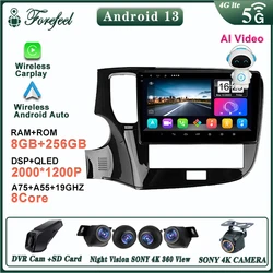 Android 16 For Mitsubishi Outlander 3 Iii Gf0w Gg0w 2018 - 2021 Multimedia Car Monitor Autoradio Video Navigation Stereo Radio