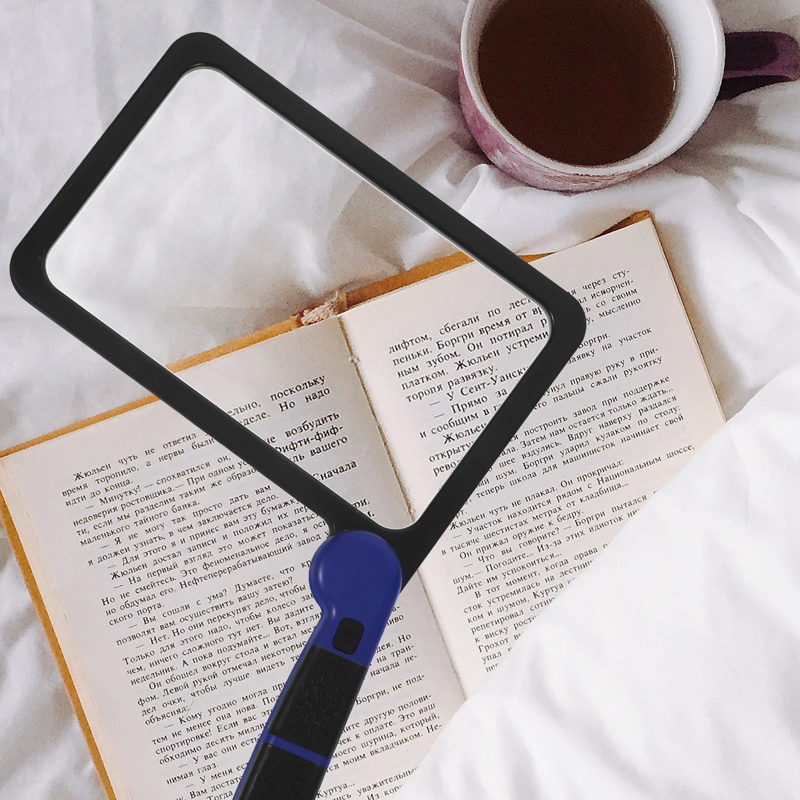 

48pcs Reading Magnifier Foldable Large Page Lighted Magnifying Tool For Books Seniors Handheld Led Magnifier Low Light Full Page